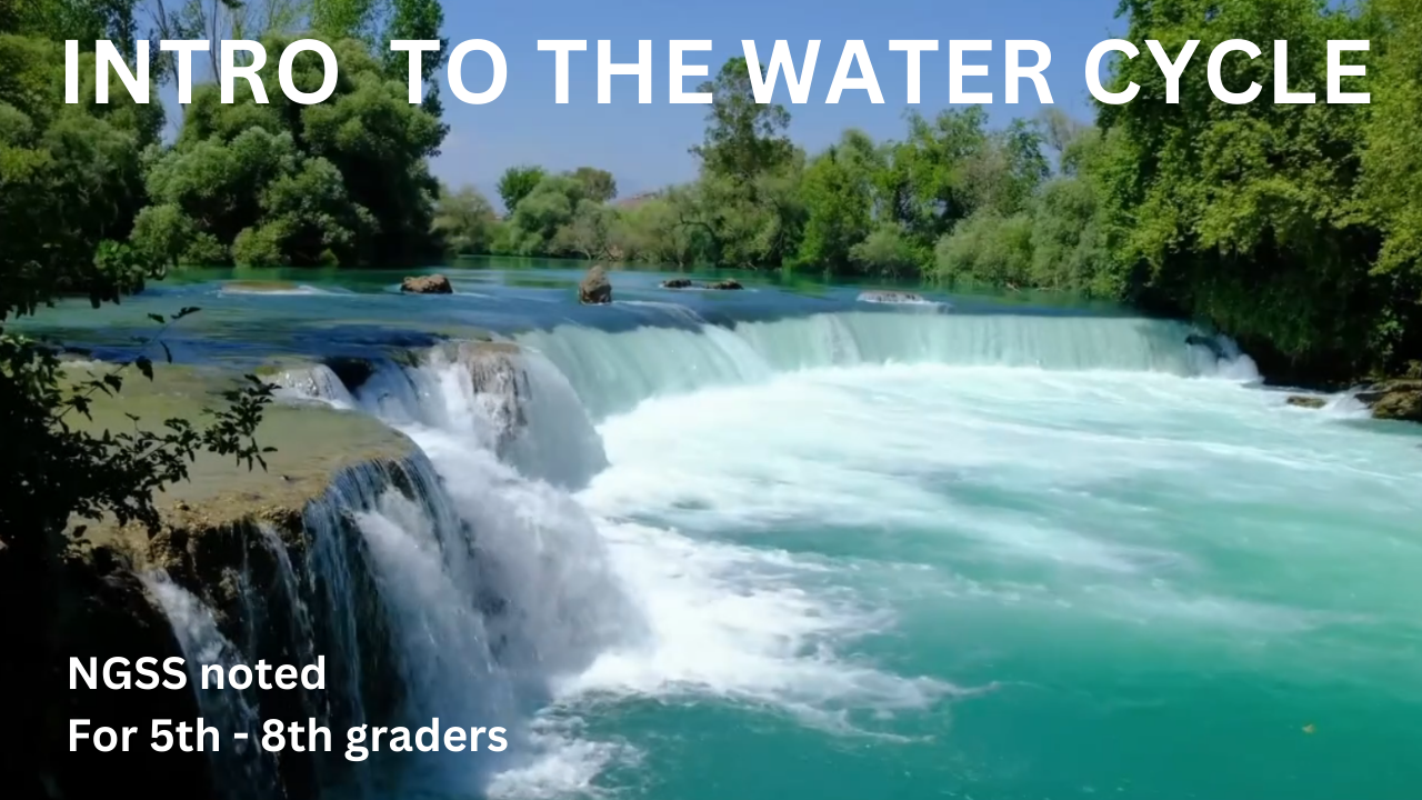 Intro to The Water Cycle. Video sheet, Google Forms, MS Forms, Blackboard, Canvas, Moodle & more (V4)