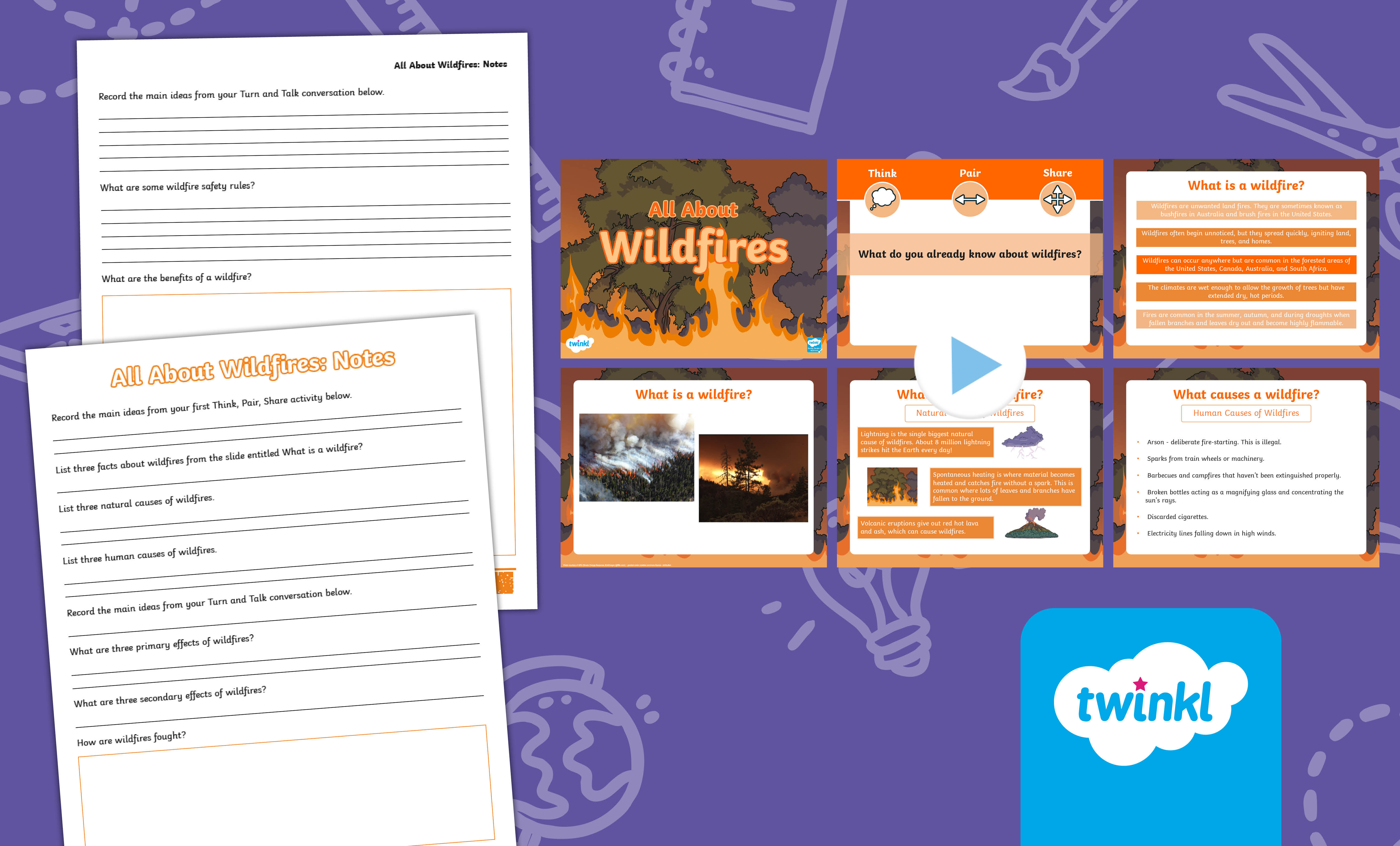 All About Wildfires Lesson for 3rd-5th Grade