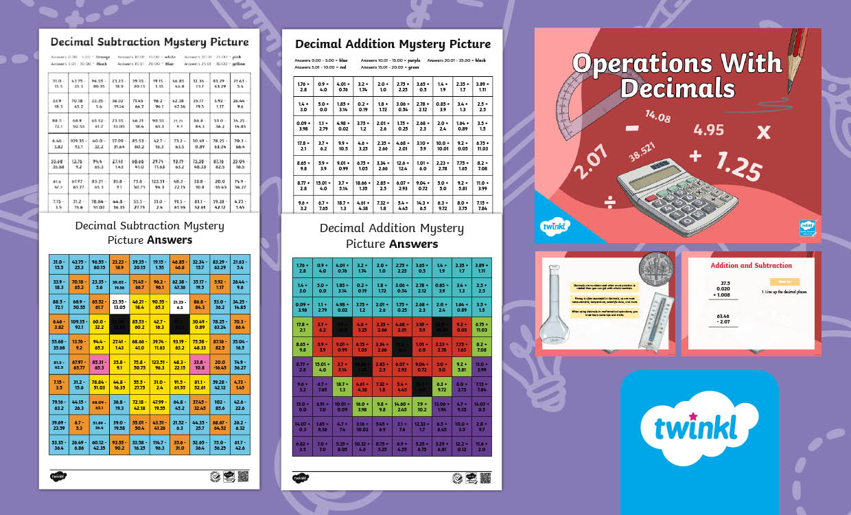 Operations with Decimals - Math Lesson Pack for 6th Grade