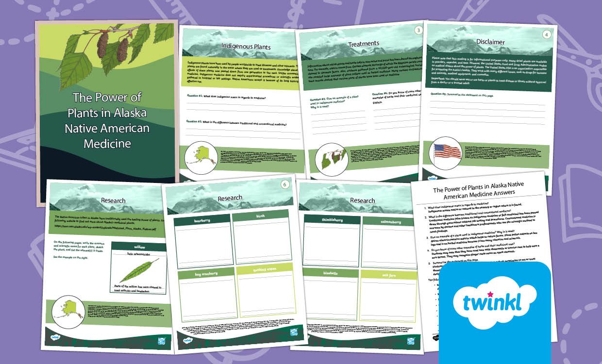 The Power of Plants: Alaska Native American Medicine Activity Booklet for 6th-8th Grade